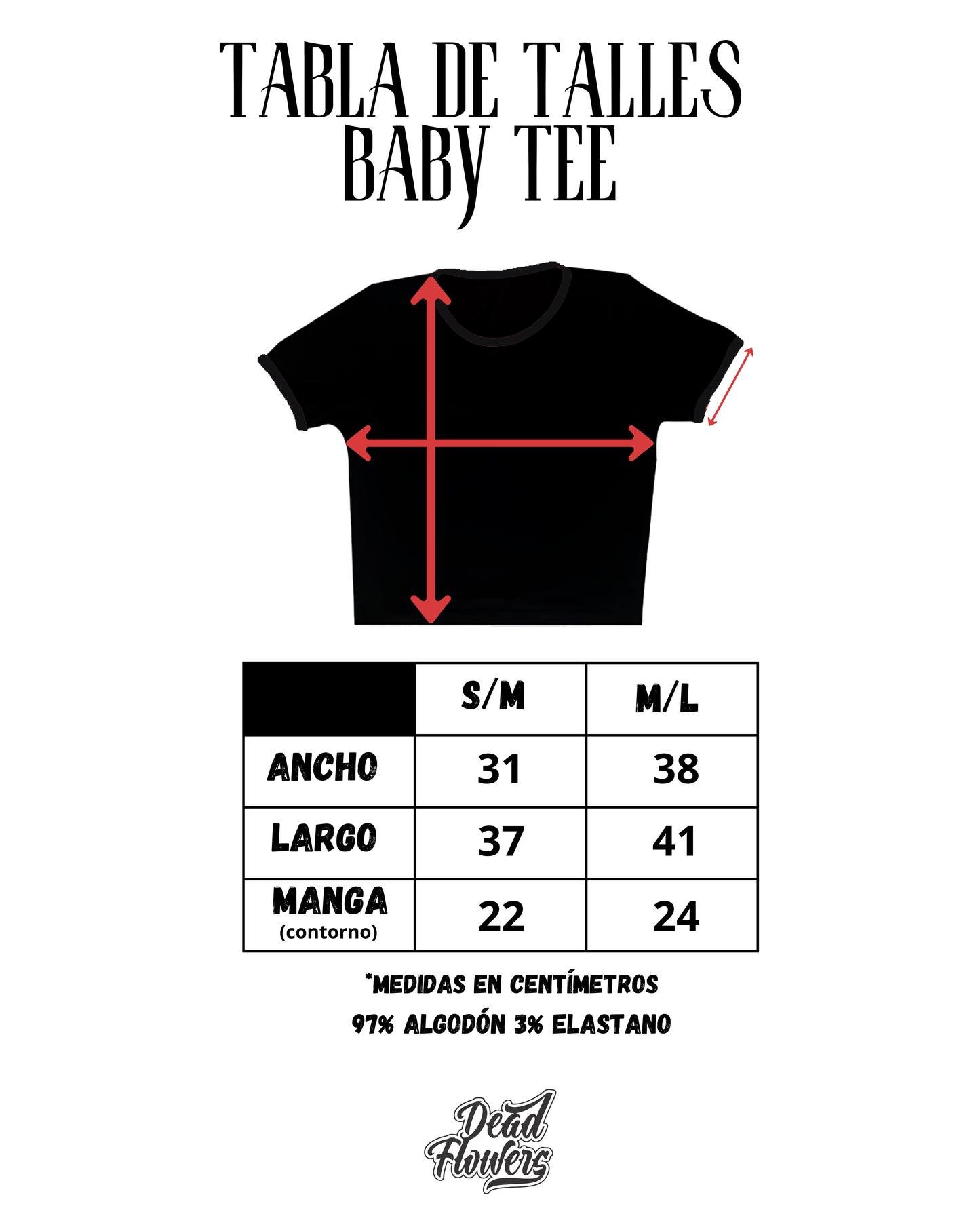 Baby Tee SCUBA blanca/negra