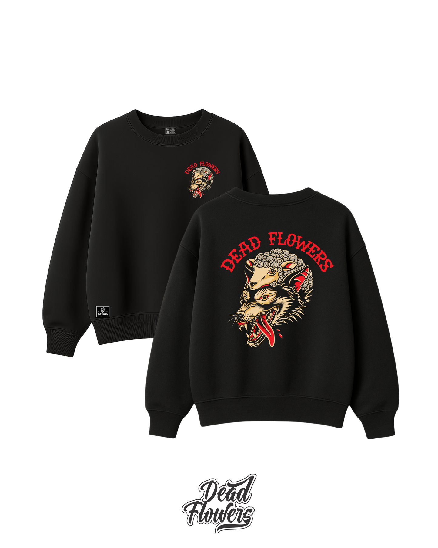 Buzo cuello redondo WOLF negro