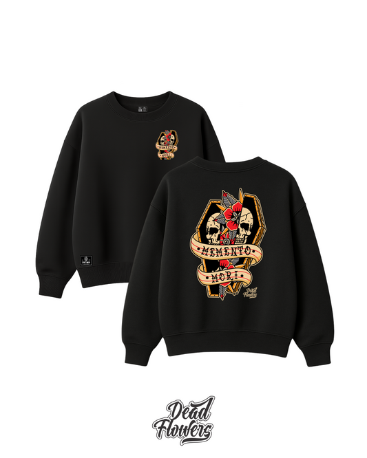 Buzo cuello redondo MEMENTO MORI negro