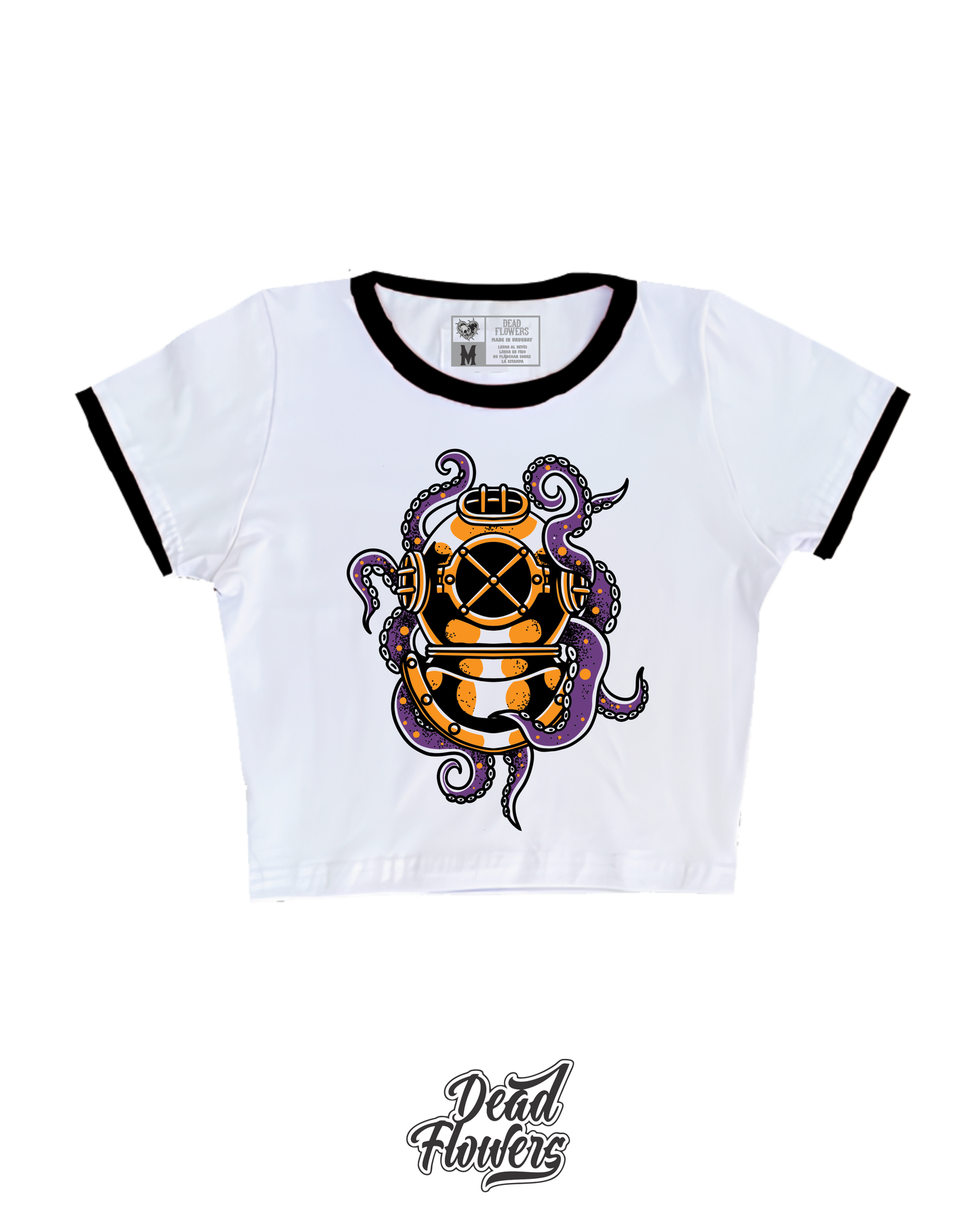 Baby Tee SCUBA blanca/negra