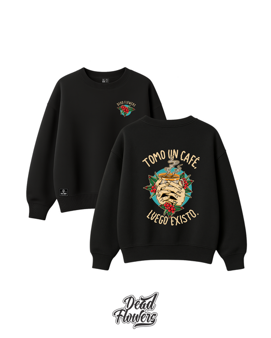 Buzo cuello redondo COFFEE negro