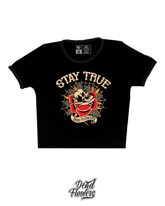 Baby Tee STAY TRUE negra