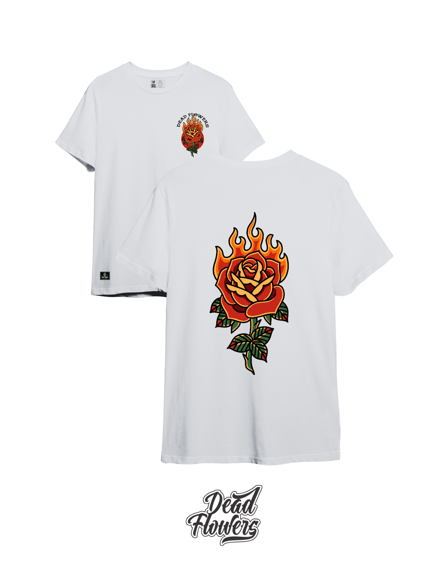 Camiseta BURNING ROSE blanca